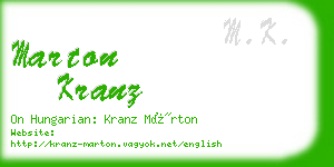 marton kranz business card